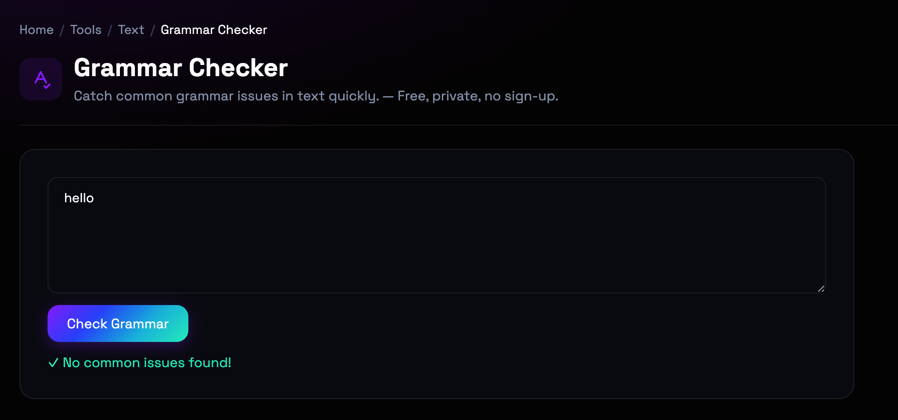 How to use Grammar Checker online — free, fast, and private
